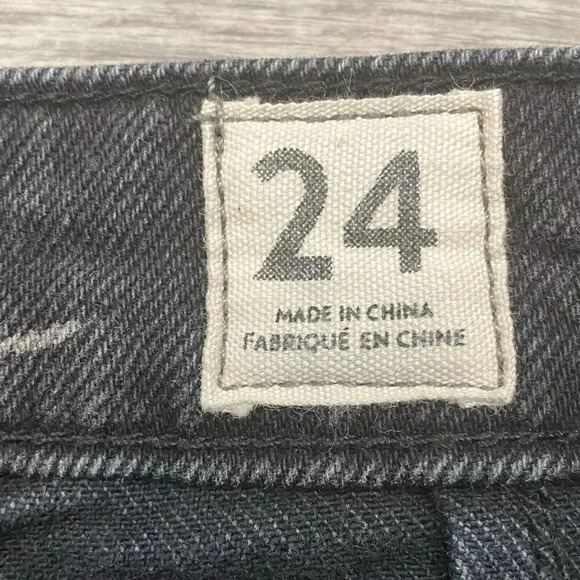 We The Free People Denim Frayed Cut Off Shorts size 24 Bermuda Button Fly Boho - Picture 4 of 16